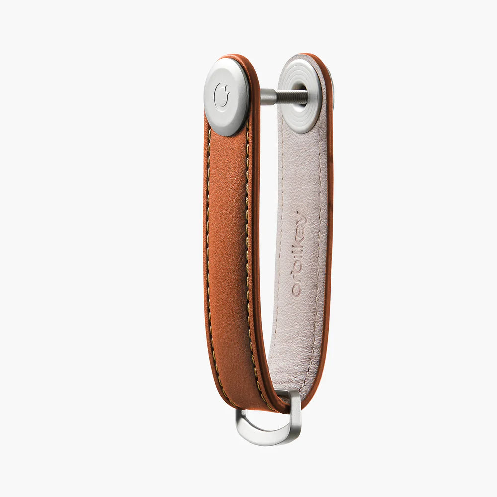 ORBITKEY - LEATHER KEY ORGANISER - COGNAC/TAN STITCH