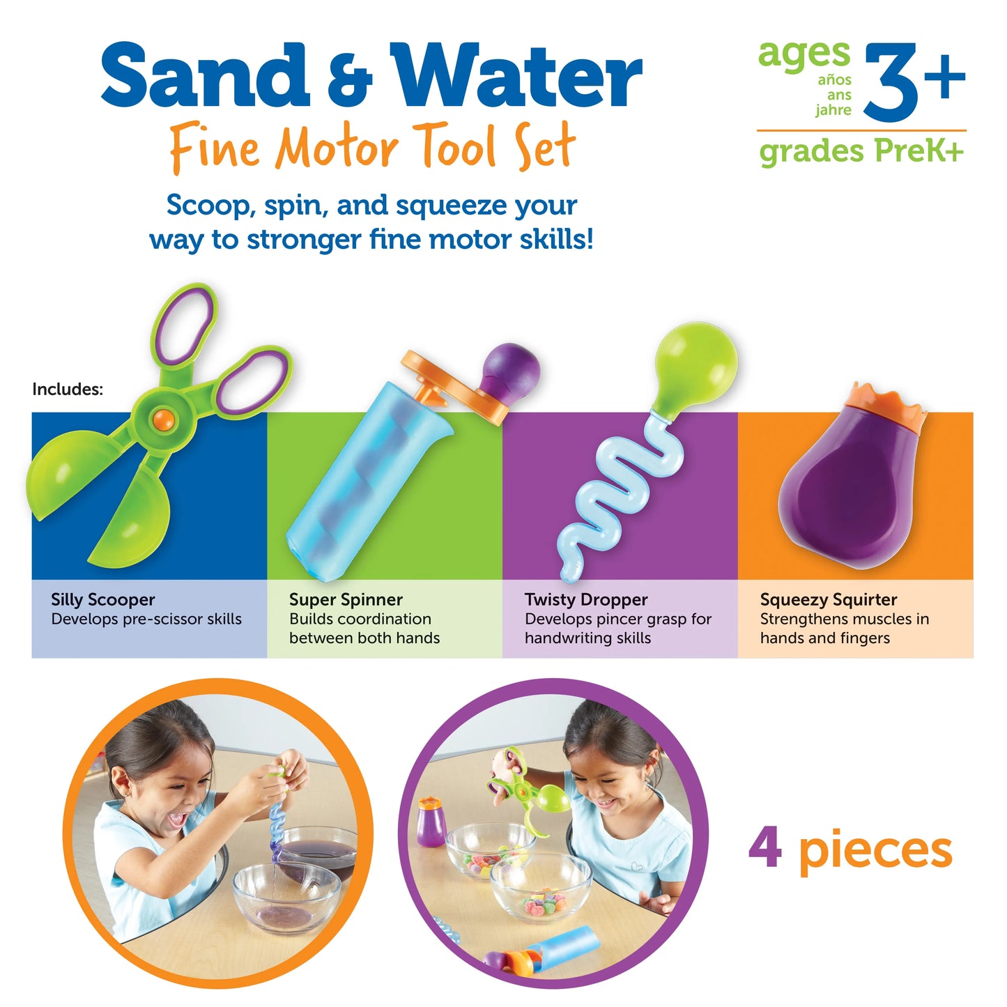 LEARNING RESOURCES - SAND & WATER FINE MOTOR TOOL SET