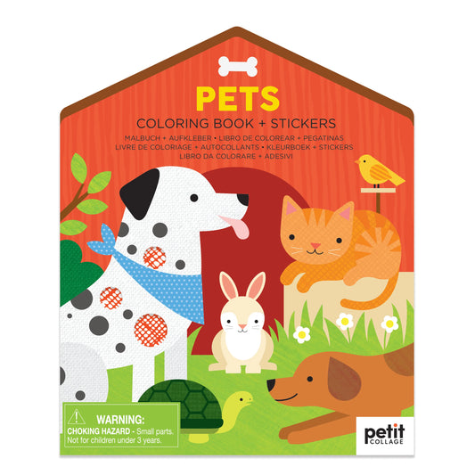 PETIT COLLAGE COLOURING BOOK & STICKERS - PETS