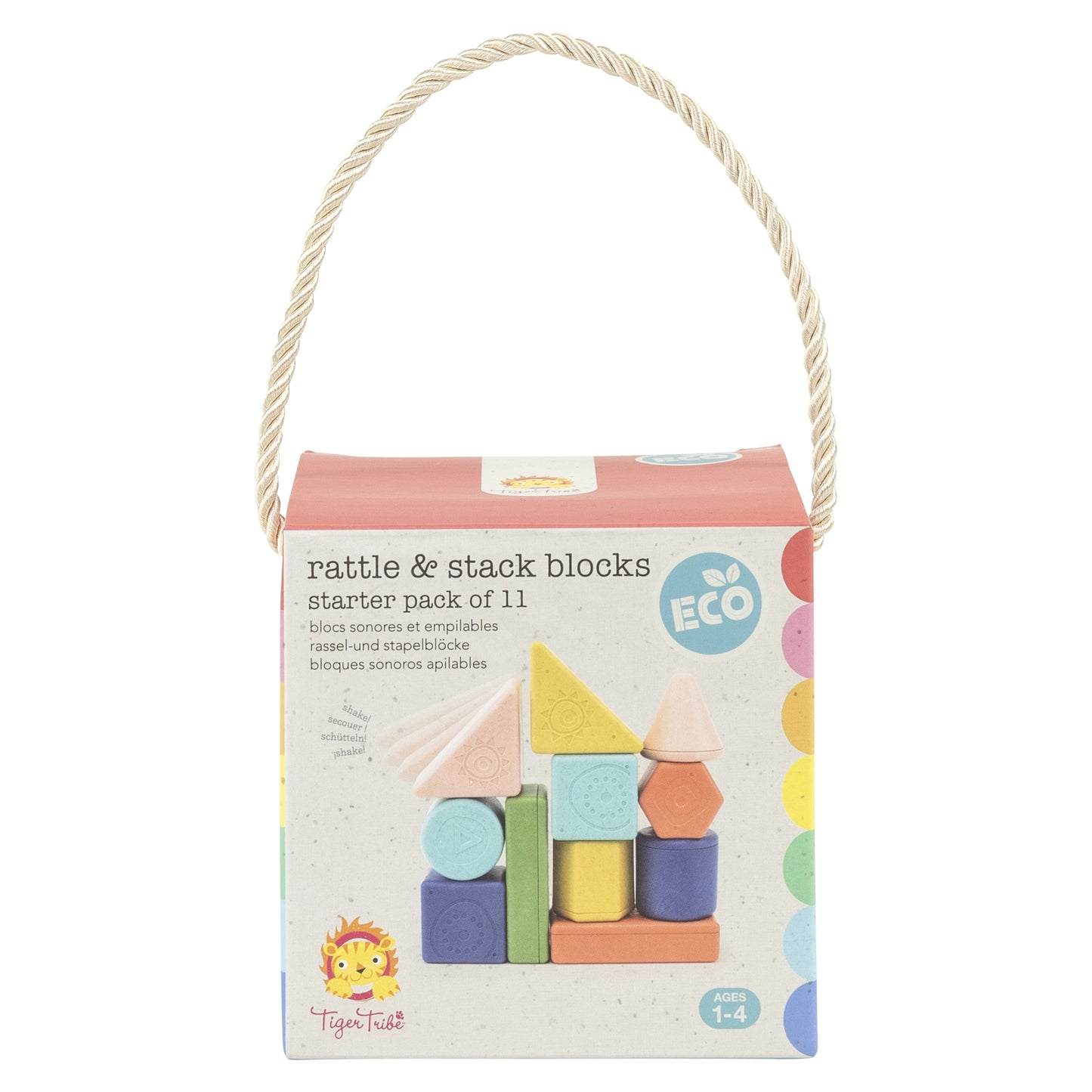 TIGERTRIBE TOY - RATTLE & STACK BLOCKS - STARTER PACK OF 11