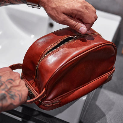 ANNABEL TRENDS - GENTLEMAN'S TOILETRIES BAG - DOUBLE COMPARTMENT