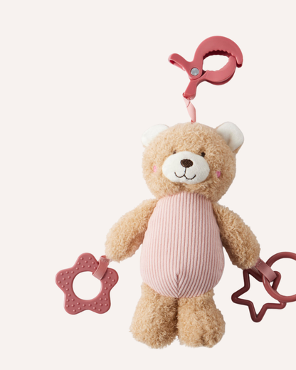 JIGGLE & GIGGLE - TEDDY BEAR CLIP ON TOY - PINK