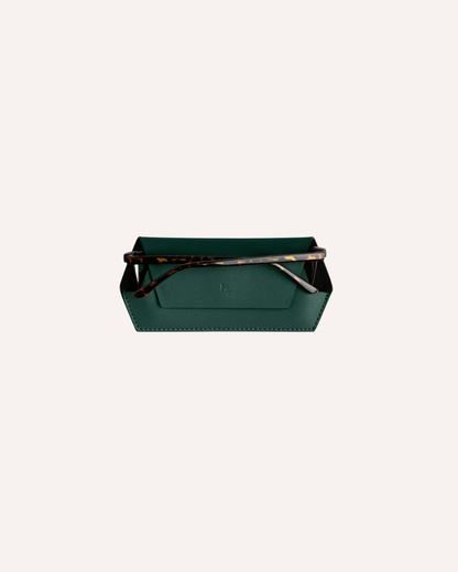 FOX AND LEO GLASSES CASE - FORREST GREEN