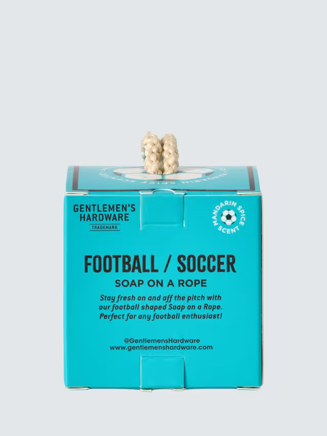 GENTLEMEN'S HARDWARE - FOOTBALL SOAP ON A ROPE