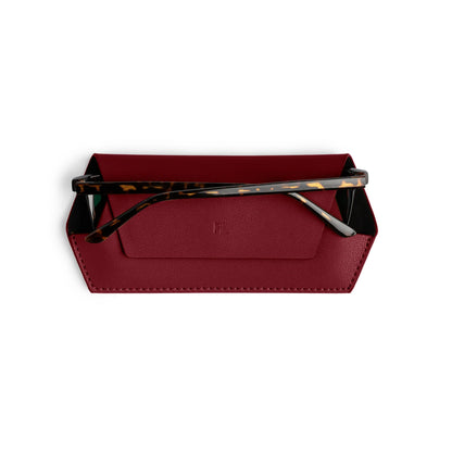 FOX AND LEO GLASSES CASE - BURGUNDY