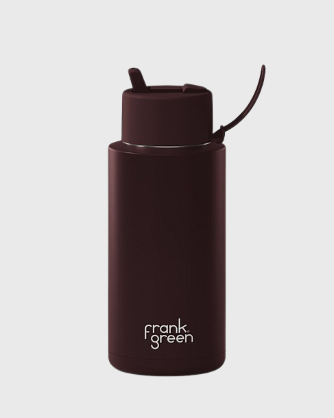 FRANK GREEN 1L CERAMIC DRINK BOTTLE WITH STRAW - CHOCOLATE
