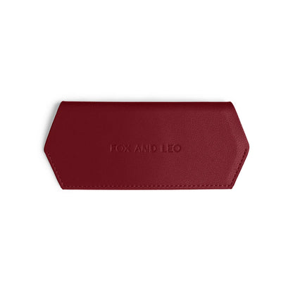 FOX AND LEO GLASSES CASE - BURGUNDY