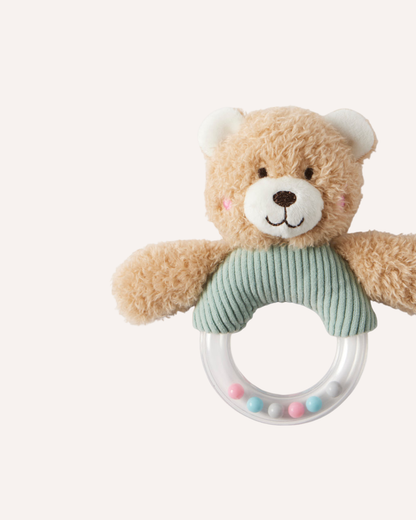 JIGGLE & GIGGLE - TEDDY BEAR RATTLE - BLUE