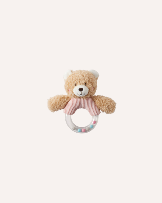 JIGGLE & GIGGLE - TEDDY BEAR RATTLE - PINK