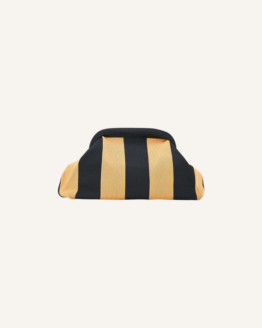 ANNABEL TRENDS - DUMPLING CLUTCH - BLACK / TOFFEE