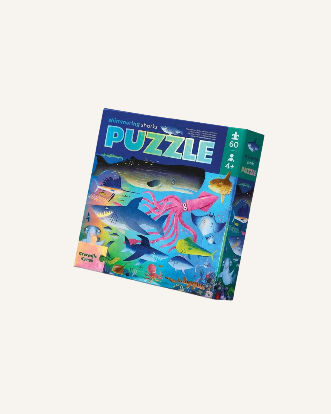 CROCODILE CREEK - 60 PIECE PUZZLE - SHIMMERING SHARKS
