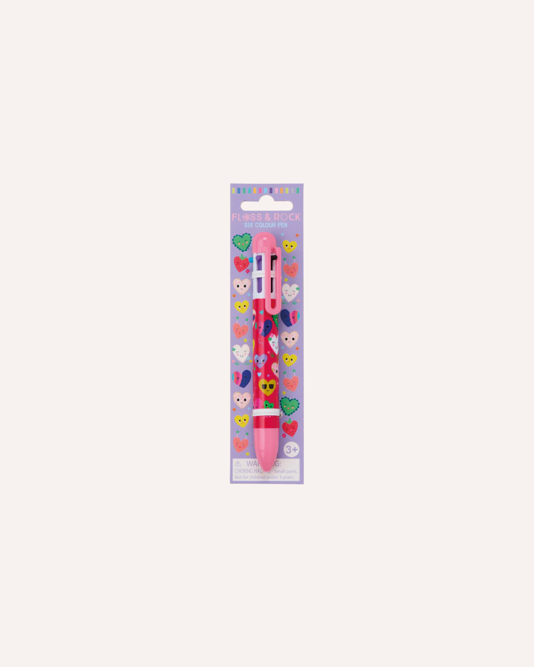 FLOSS & ROCK -  SIX COLOUR PEN - HEARTS