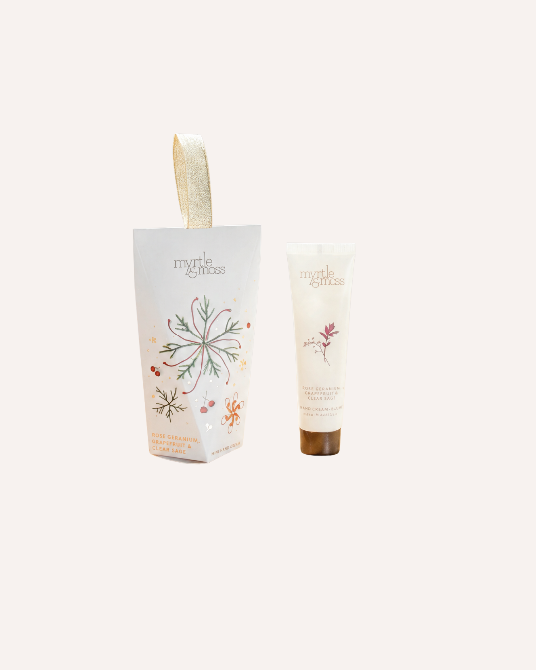 MYRTLE & MOSS CHRISTMAS ORNAMENT - ROSE GERANIUM GRAPEFRUIT & CLARY SAGE