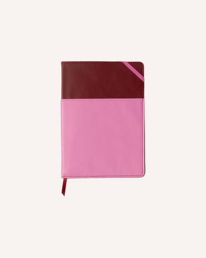 DESIGNWORKS INK - VEGAN LEATHER POCKET JOURNAL - PINK/RED
