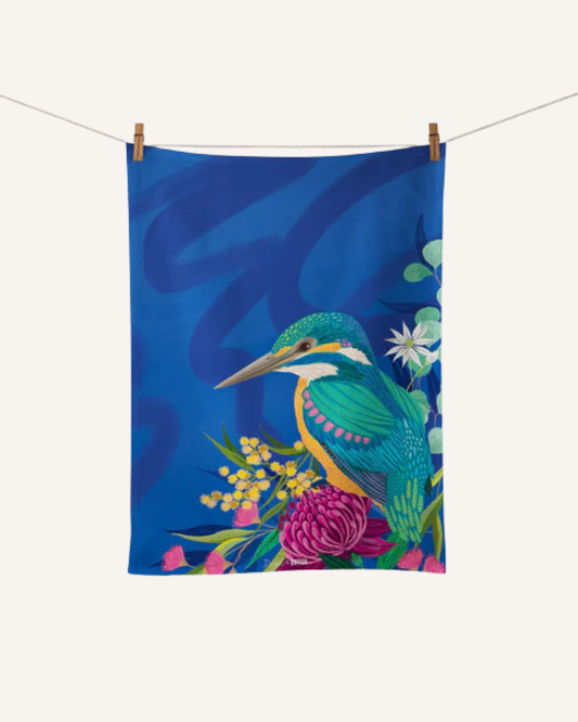 DIESEL & DUTCH - MICROFIBRE TEA TOWEL - KINGFISHER