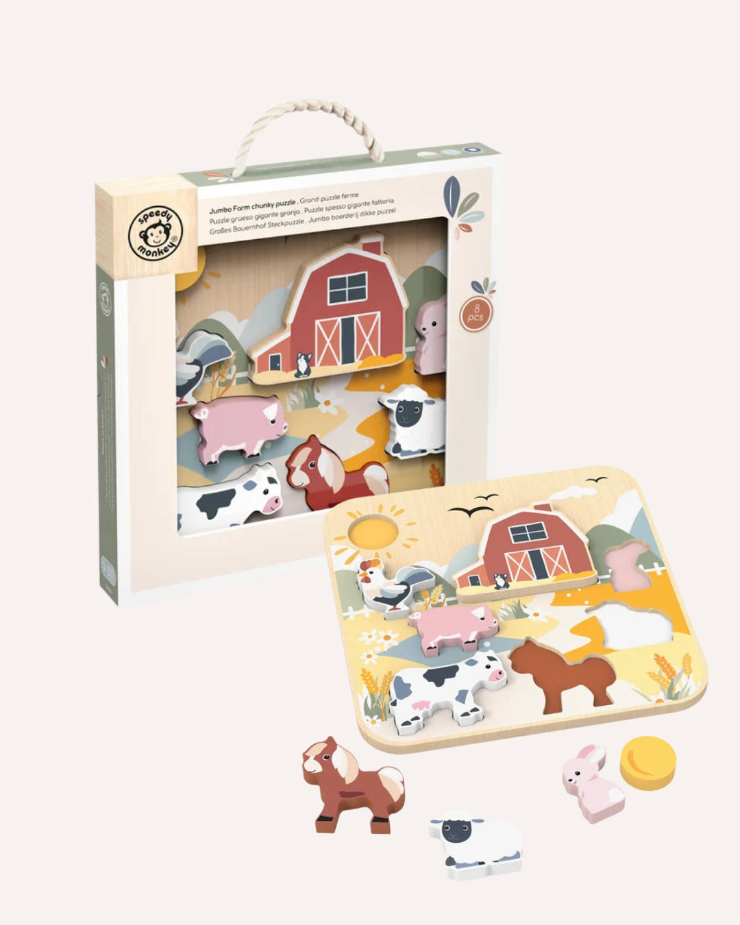 SPEEDY MONKEY - JUMBO FARM CHUNKY PUZZLE