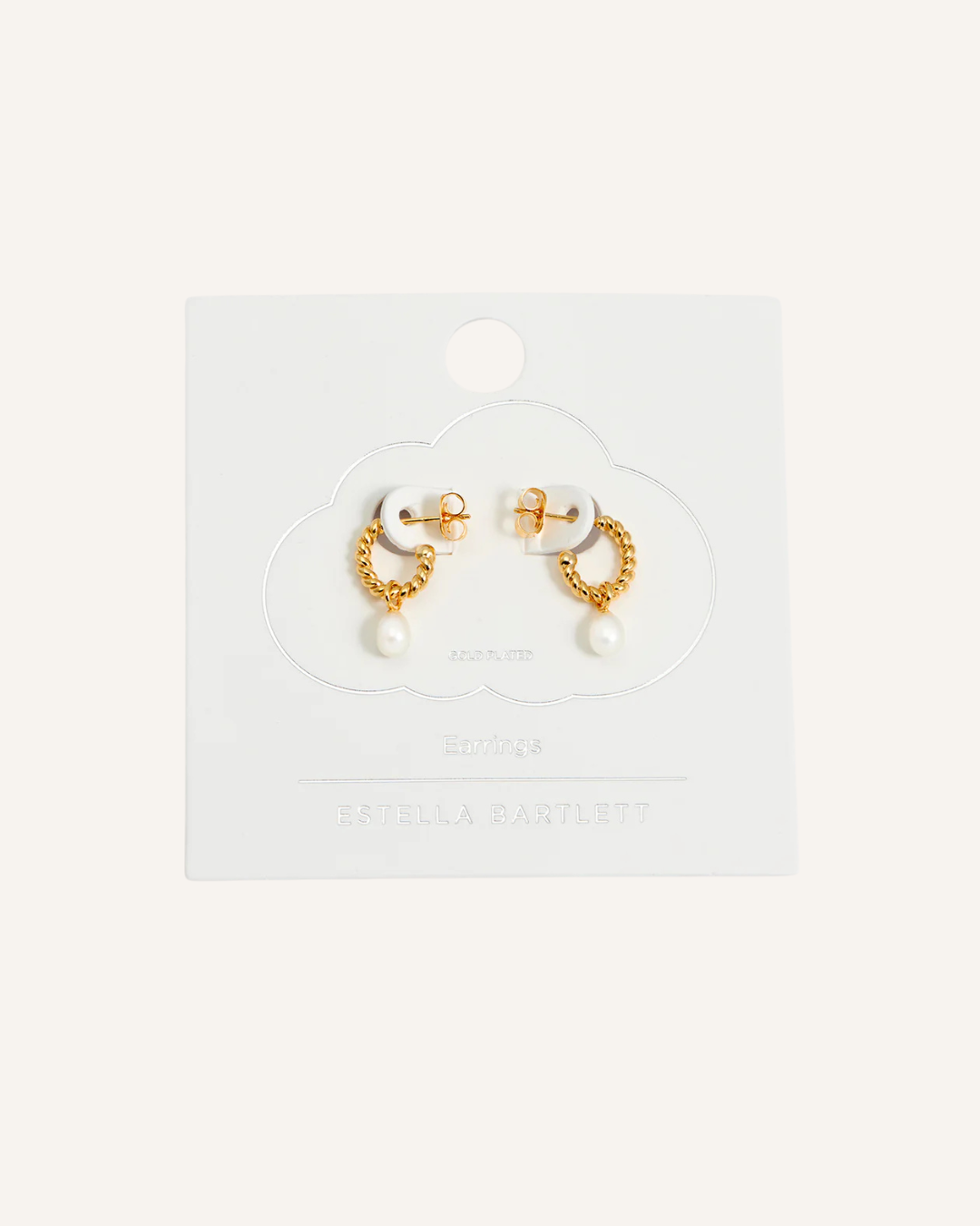 ESTELLA BARTLETT - EARRINGS - PEARL DROP AND TWIST HOOP