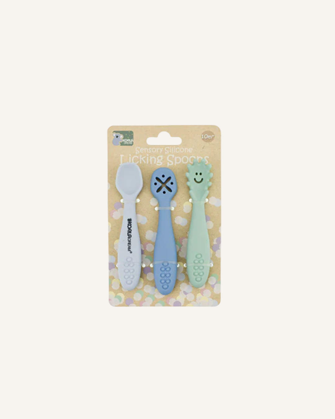 KOALA - SENSORY SILICONE LICKING SPOONS - BLUE