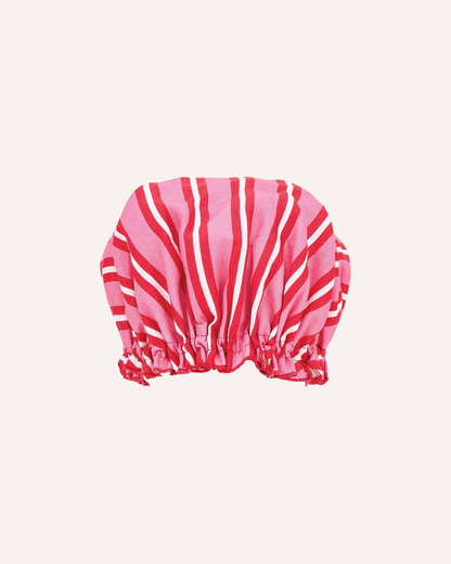 ANNABEL TRENDS - SHOWER CAP - RED & PINK STRIPE