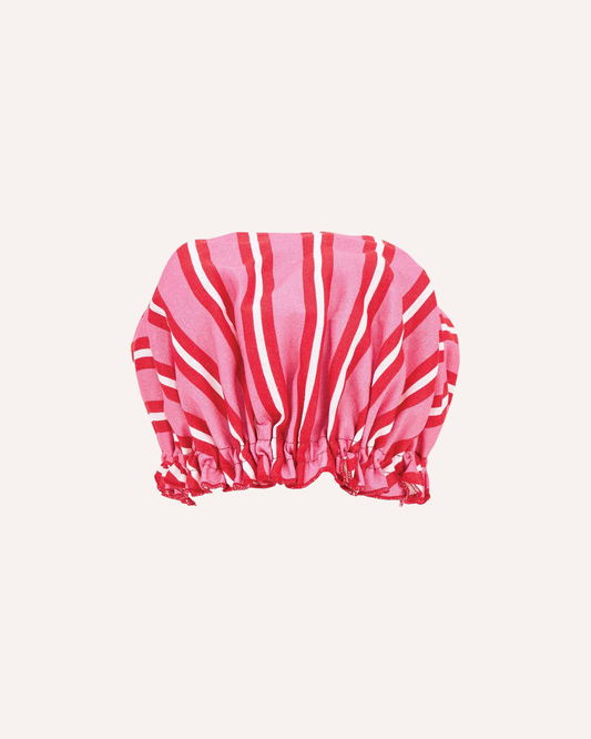 ANNABEL TRENDS - SHOWER CAP - RED & PINK STRIPE