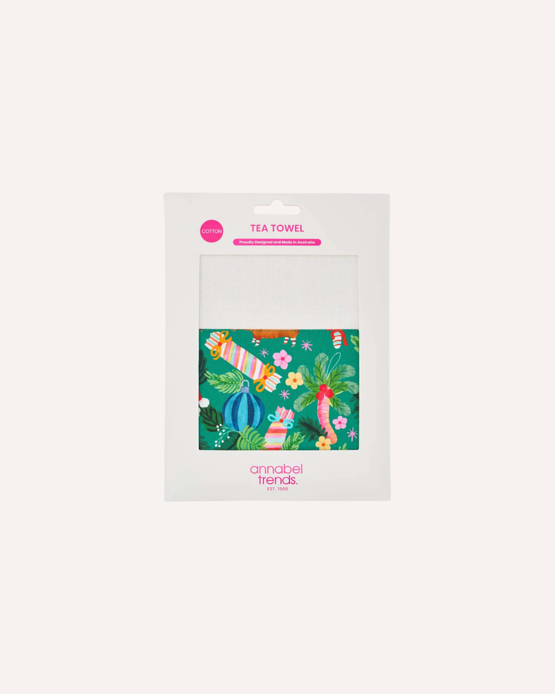 ANNABEL TRENDS - COTTON TEA TOWEL - DECK THE PALM