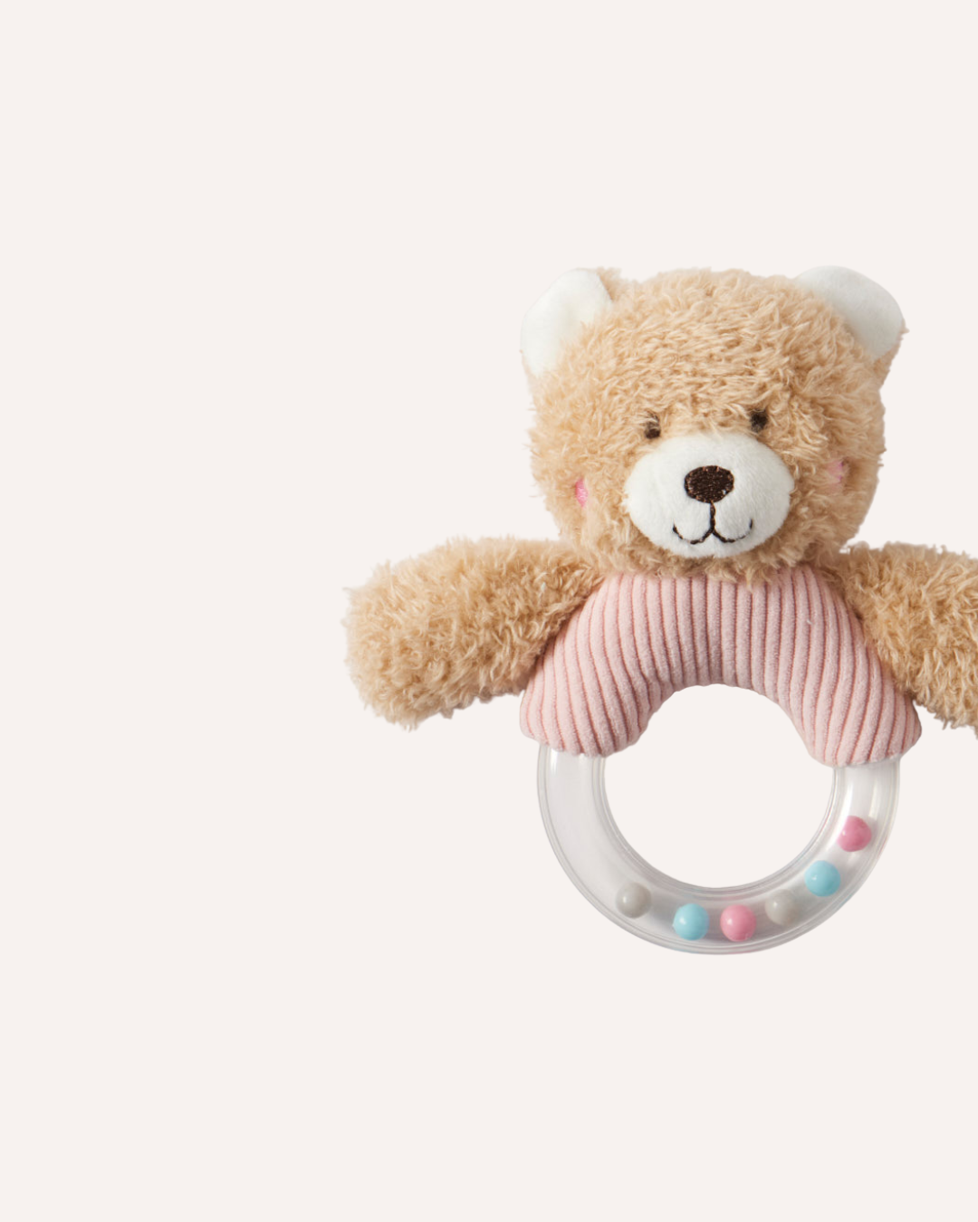 JIGGLE & GIGGLE - TEDDY BEAR RATTLE - PINK