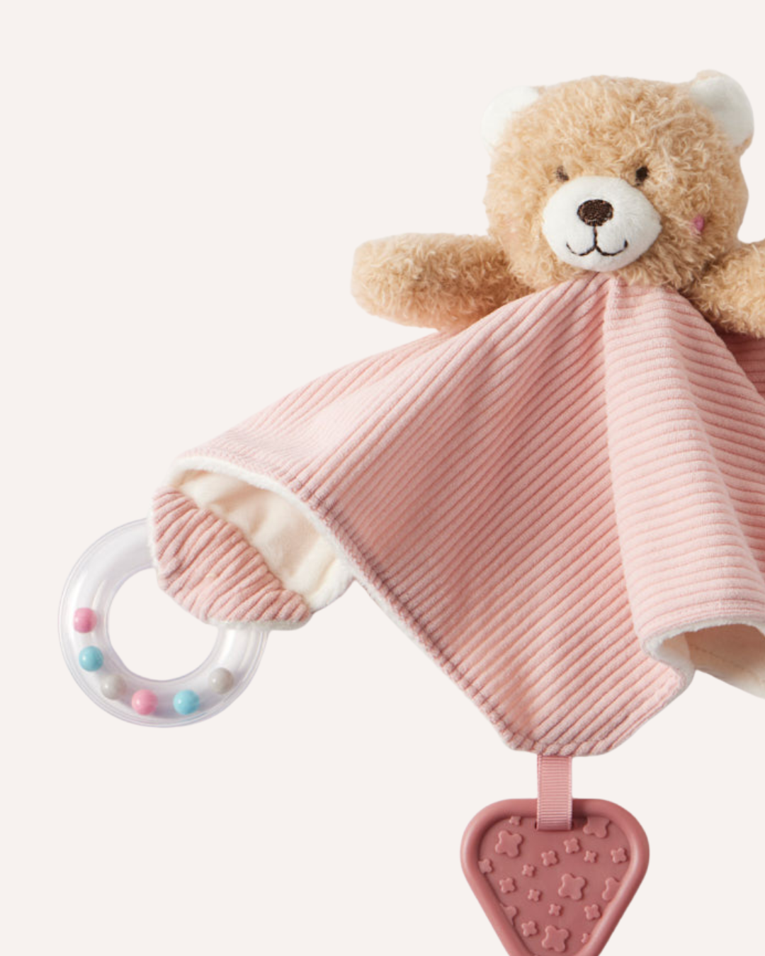 JIGGLE & GIGGLE - TEDDY BEAR COMFORTER - PINK