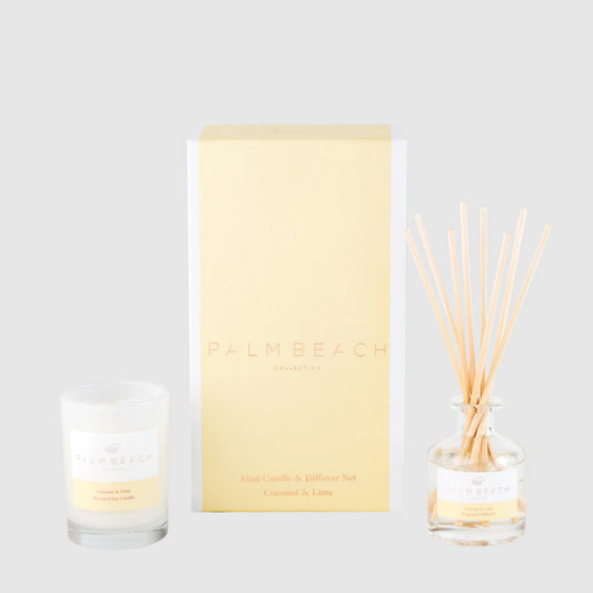 PALM BEACH MINI CANDLE & DIFFUSER SET - COCONUT & LIME