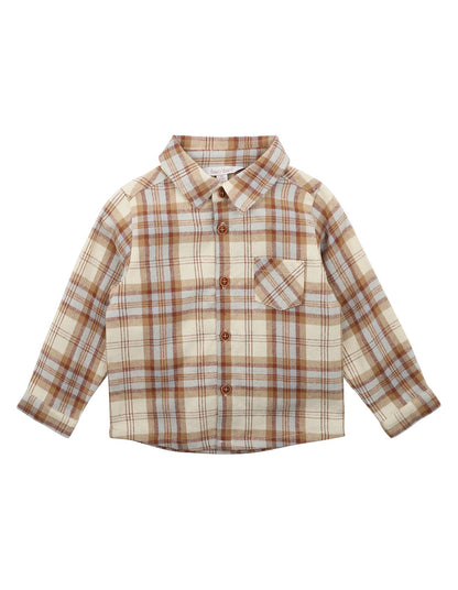 FOX & FINCH - NEVADA CHECK SHIRT NEUTRAL CHECK