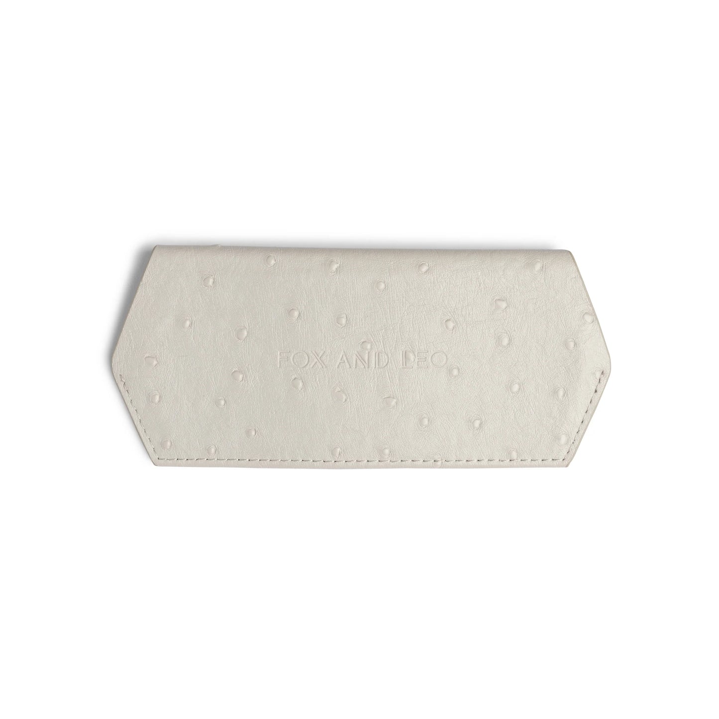 FOX AND LEO GLASSES CASE - STONE OSTRICH PRINT