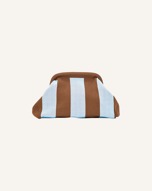 ANNABEL TRENDS - DUMPLING CLUTCH - SKYBLUE / CHOCOLATE