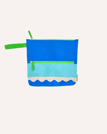 ANNABEL TRENDS - DOUBLE ZIP BEACH POUCH - BLUE
