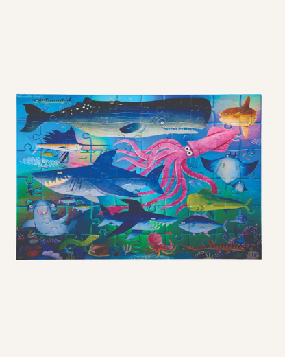 CROCODILE CREEK - 60 PIECE PUZZLE - SHIMMERING SHARKS