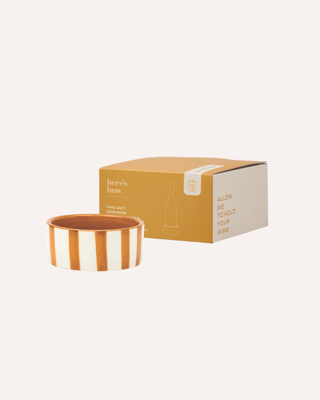 HERE'S HOW - THE IZZY CERAMIC WINE COASTER - MUSTARD
