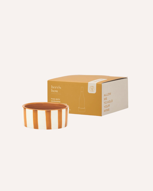 HERE'S HOW - THE IZZY CERAMIC WINE COASTER - MUSTARD