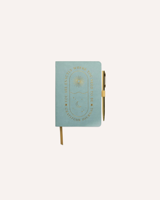 DESIGNWORKS INK - MINI GRATITUDE JOURNAL WITH PEN - TEAL