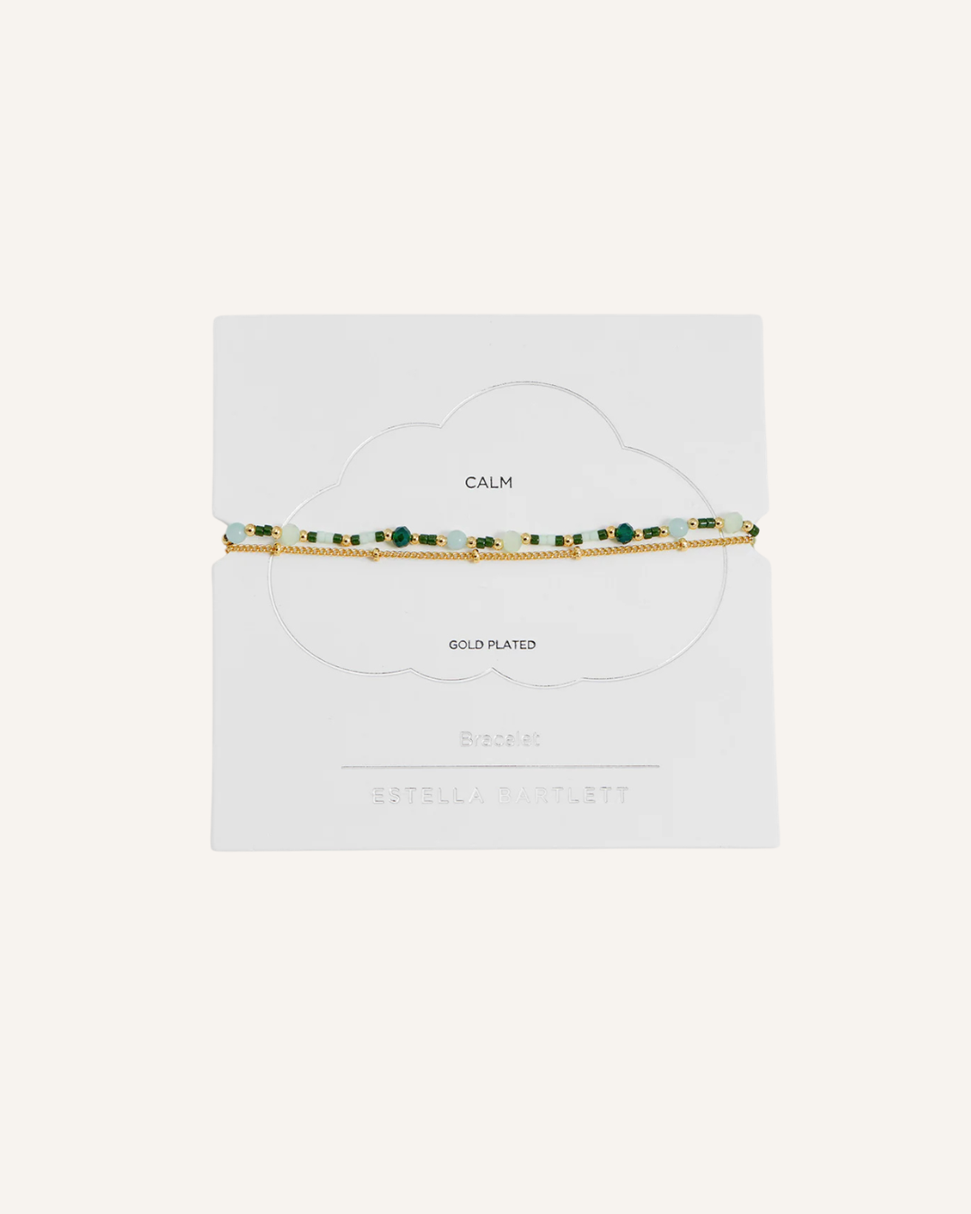 ESTELLA BARTLETT - BRACELET -MINI GREEN GEMSTONE CHAIN DUO
