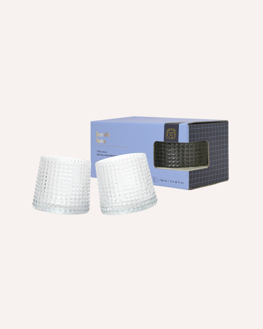 HERE'S HOW - THE LOLA SET OF 2 ROCK GLASSES