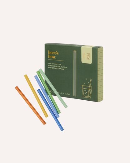 HERE'S HOW - THE WHISTLER MIXED COLOUR GLASS SIP/STIR STRAW