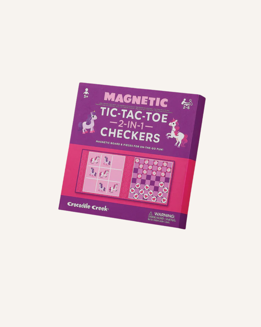 CROCODILE CREEK - MAGNETIC TIC TAC TOE & CHECKERS UNICORNS