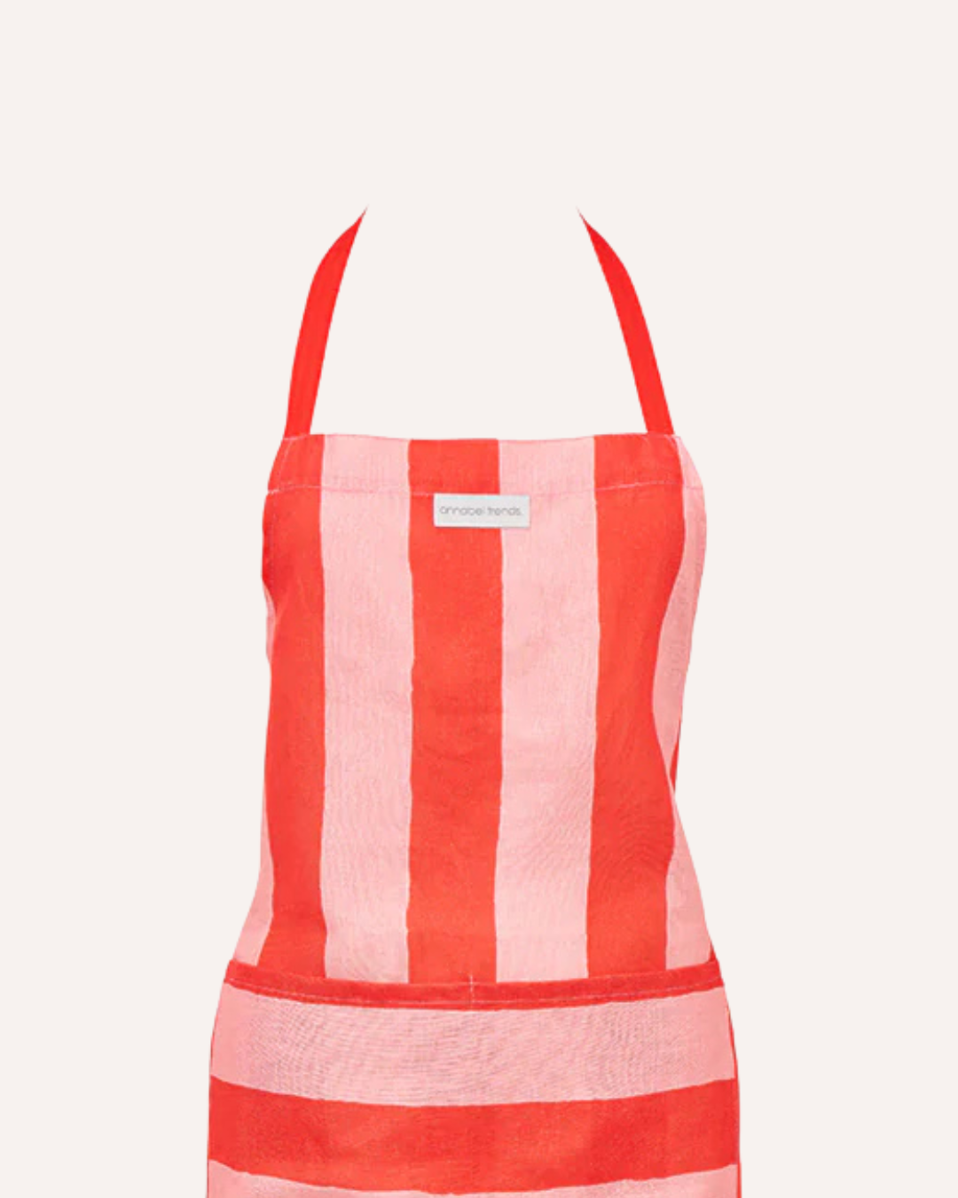 ANNABEL TRENDS APRON - PINK RED STRIPE