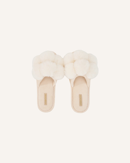 ANNABEL TRENDS - POM POM SLIPPERS - IVORY
