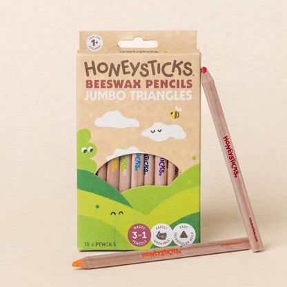 HONEYSTICKS - BEESWAX PENCILS JUMBO TRIANGLES