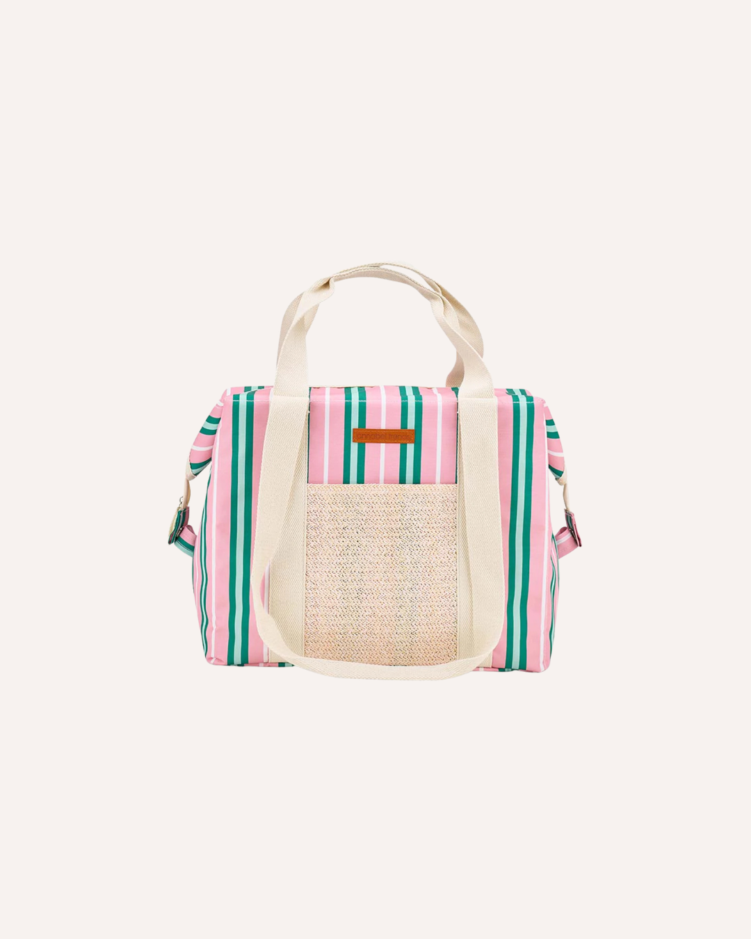 ANNABEL TRENDS - PICNIC COOLER BAG - PINK GREEN STRIPE