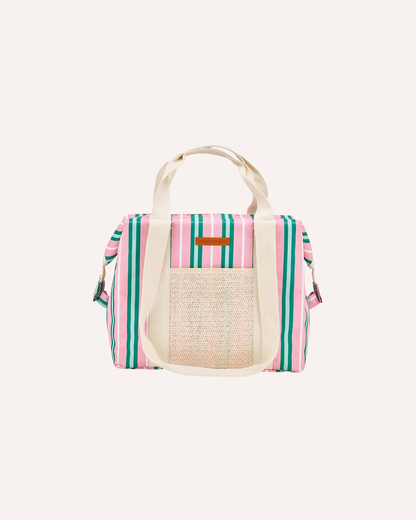 ANNABEL TRENDS - PICNIC COOLER BAG - PINK GREEN STRIPE