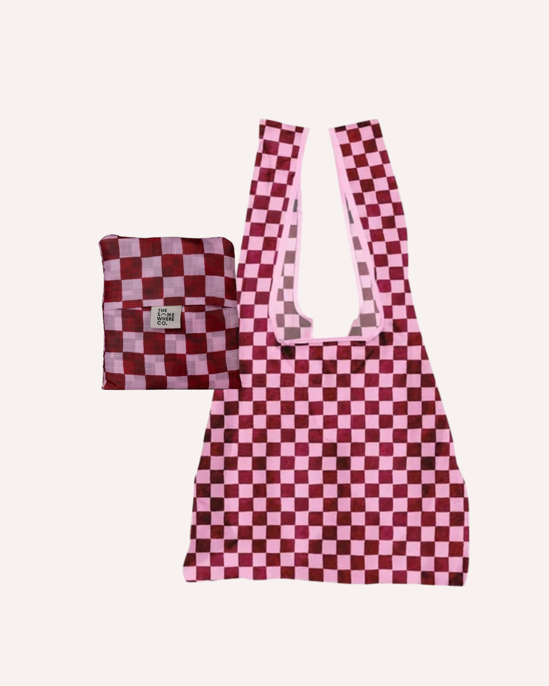 THE SOMEWHERE CO. REUSABLE SHOPPING BAG - CRIMSON HAZE