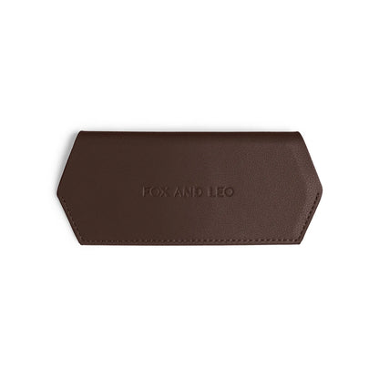 FOX AND LEO GLASSES CASE - CHOCOLATE