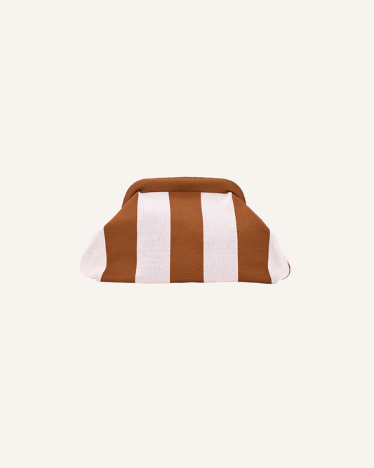 ANNABEL TRENDS - DUMPLING CLUTCH - BROWN/PINK
