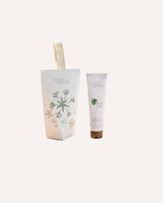 MYRTLE & MOSS CHRISTMAS ORNAMENT - BERGAMOT TANGERINE & GERANIUM