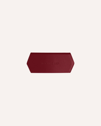 FOX AND LEO GLASSES CASE - BURGUNDY